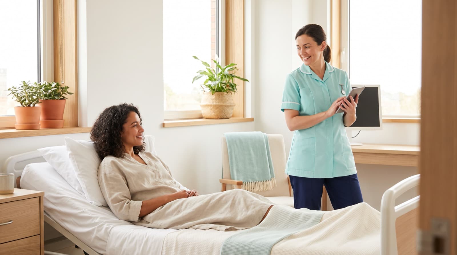 Nurse caring for a recovering patient