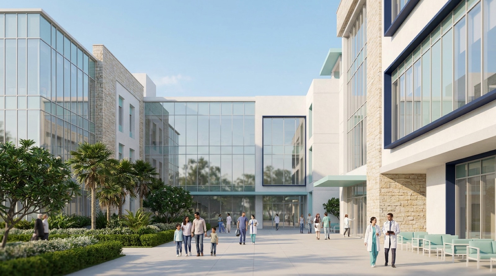 Modern hospital building